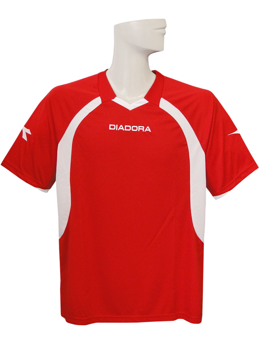 (ディアドラ) DIADORA/ゲームシャツ半袖/レッドXホワイト/FG4310-3590/簡易配送(CARDのみ/送料注文後変更/1点限)