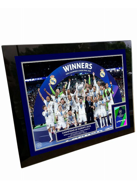 クラブオフィシャルグッズ/2024UEFAチャンピオンズリーグ FINAL オフィシャル額入フォト 強化ガラス製 Winners Framed & Mounted/UEFA948